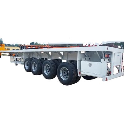 ซื้อ 3 4 Axles Flat Bed Semi Trailers คอนเทนเนอร์ 40 ฟุต Flatbed Semi Trailer สําหรับขายในแทนซาเนีย online manufacture