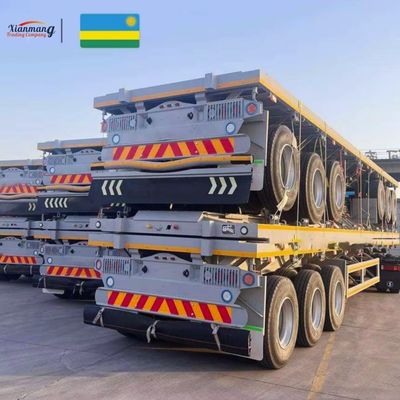 ซื้อ 40ft 3 และ 4axles 48ft 53ft Platform Flatbed Container Semi Trailer กับลานเหล็กของแทรกเตอร์ 3-5 มม. online manufacture