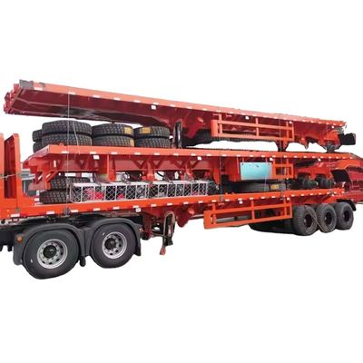 ราคาดี 70 ตัน 3 แอ็กซ์ Flatbed Semi Trailer Pan Trailer Semi Truck Flatbed Trailer 40 ฟุต 12 เมตร สําหรับขาย ออนไลน์
