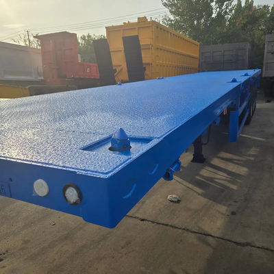 ราคาดี ภาระประโยชน์สูงสุด 30 ตัน 20FT 40FT 45FT คอนเทนเนอร์ รถบรรทุกเบดเรียบสําหรับการขนส่งวัสดุก่อสร้าง ออนไลน์