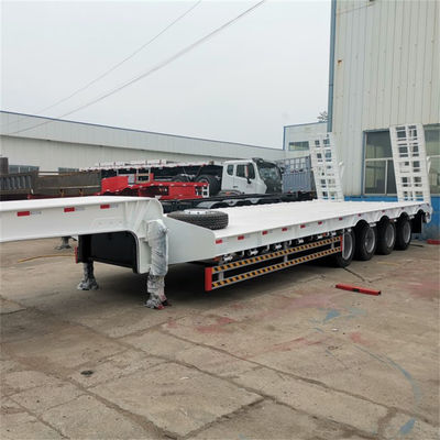 ราคาดี 40-100ton Load 4 Axle Low Bed Semi-Trailer with 16 Tires and 12R20 Tire Model JOST Kingpin โบลท์หรือปั่น ออนไลน์